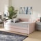 Baxton Studio Lennon Modern Pink Velvet Fabric Upholstered Queen Size Daybed with Trundle 186-11474-Zoro - alternate 3